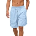 thumbnail image 3 of Inglocry Men's Athletic Running Bermuda Shorts Quick Dry Lightweight Stretch Gym Workout Hiking Shorts with Zipper Pockets Light Blue 3XL, 3 of 8