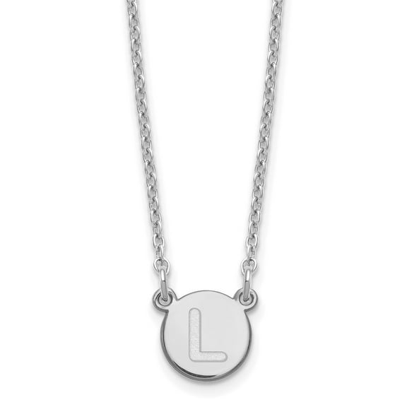 Auriga Fine Jewelry 925 Sterling Silver Circle Block Letter L Necklace for Women 18"