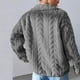 thumbnail image 4 of Chaquetas y abrigos casuales sin capucha de manga larga para mujer, suéter liso de manga larga con cremallera, abrigo casual, chaqueta para mujer, 4 of 5