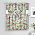 thumbnail image 2 of Kitchen Curtains 36 Inch Short - 3 Panel Set Watermelon Print, Rod Pocket Window Curtains 100% Polyester, Tropical Fruit Valance for Farmhouse, Cafe, Living Room, Bedroom, Easy Wash, 2 of 6