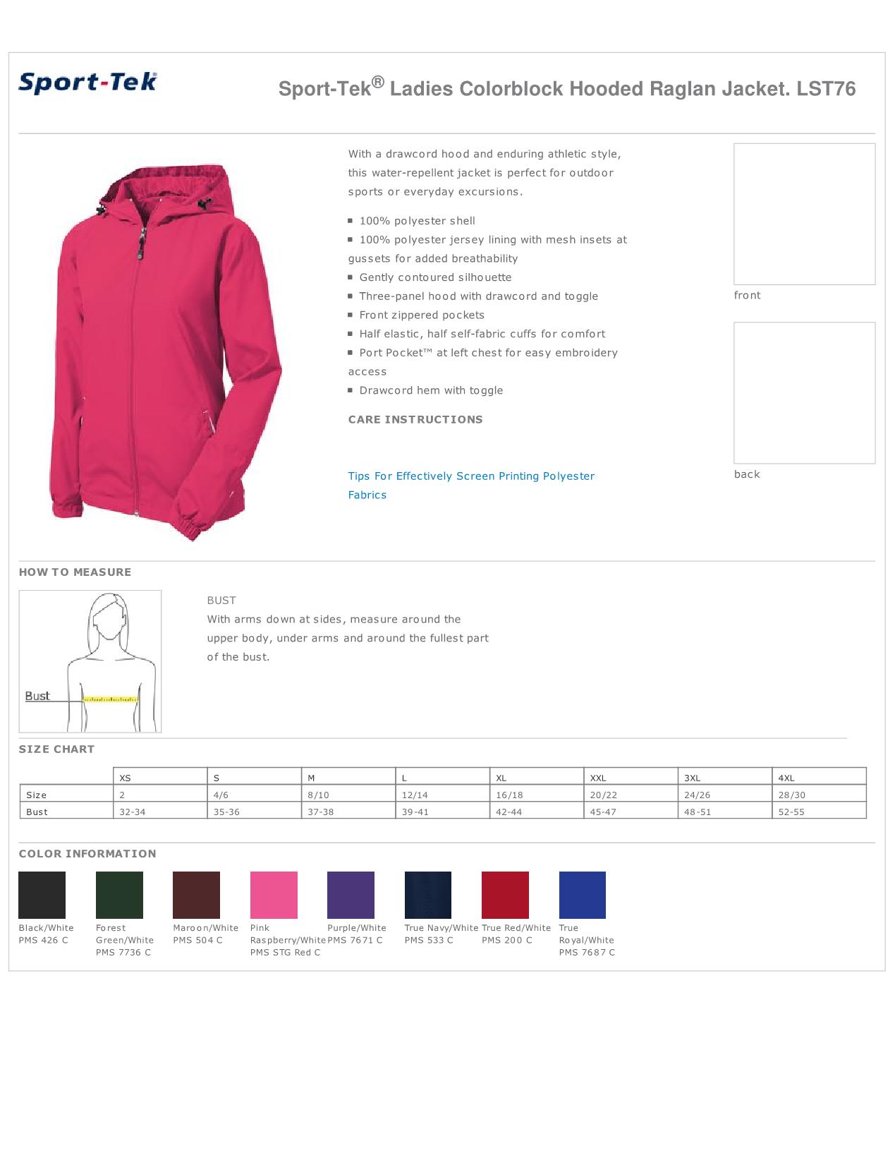 Track & Active Jackets Sport-Tek Ladies Colorblock Hooded ...