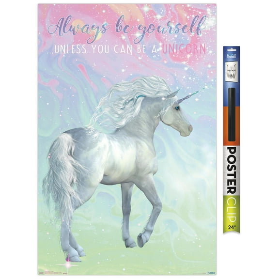 Unicorn On Pastels Wall Poster, 22.375" x 34"