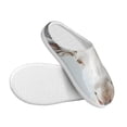 thumbnail image 3 of Fotbe White Reindeer Portrait Pattern Women's Fuzzy Curly Fur Memory Foam Loafer Slippers Indoor Outdoor Slippers Winter Home Shoes-35/36, 3 of 7