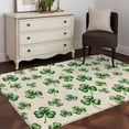 thumbnail image 3 of 3'x5' Rug for Living Room Bedroom, St. Patrick's Day Washable Area Rugs Non-Slip Carpet Mats, Green Lucky Clovers Watercolor Rustic Indoor Low Pile Area Rug Runner for Kitchen, Mudroom, 3 of 8