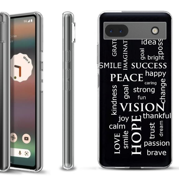 Slim-Fit Gel TPU Phone Case for Google Pixel 6a, by OneToughShield ® - Positive Words