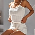 thumbnail image 4 of Vrorvz Women Pjs Set Short Sleeveless Crew Neck Camisole Pajamas 2 PC Casual Soft Sets Loungewear Outfit S-XL, 4 of 5