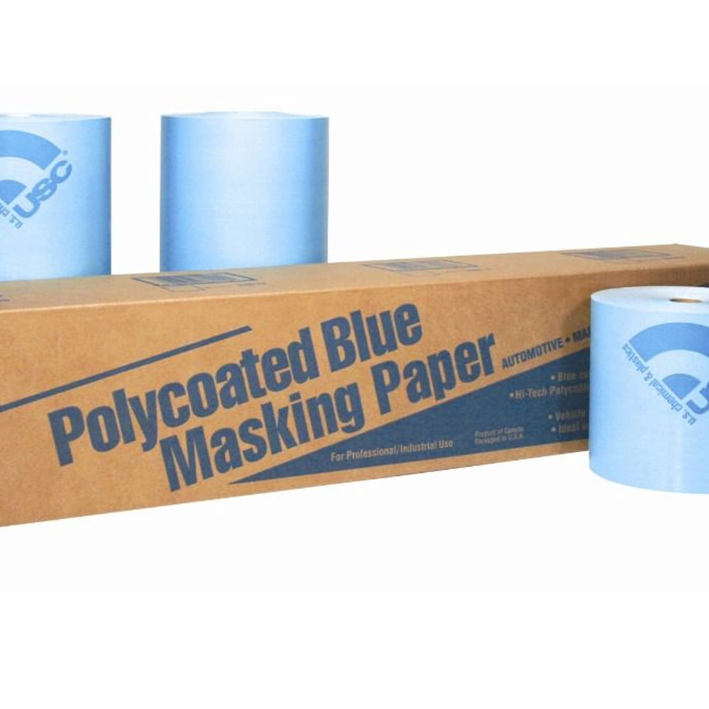 US Chemical 38006 Premium Masking Paper, 6 in W x 738 ft L, Blue