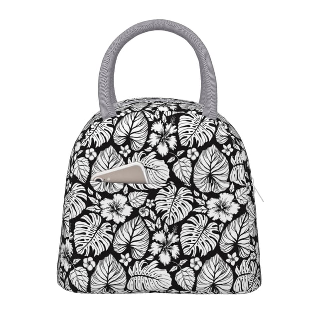 Fotbe Tropical Leaves Bolsa de Almuerzo con Estampado, Lonchera Aislada, Contenedor de Comida Reutilizable Tipo Cooler a Prueba de Fugas