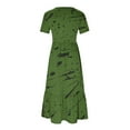 thumbnail image 4 of IROINNID Summer Dresses for Women 2024, Plus Size Wedding Guest Maxi Dresses for Women , Short Sleeve and Round-neck Sun Flowy Dresses for Vacation Dresses, 4 of 4