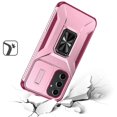 thumbnail image 3 of TJS for Samsung Galaxy S24 FE Phone Case, Impact Resistant Slide Camera Cover Shockproof TPU+PC Lens Protection Metal Ring Magnetic Support Kickstand Cover for Galaxy S24FE (Pink/Burgundy), 3 of 3