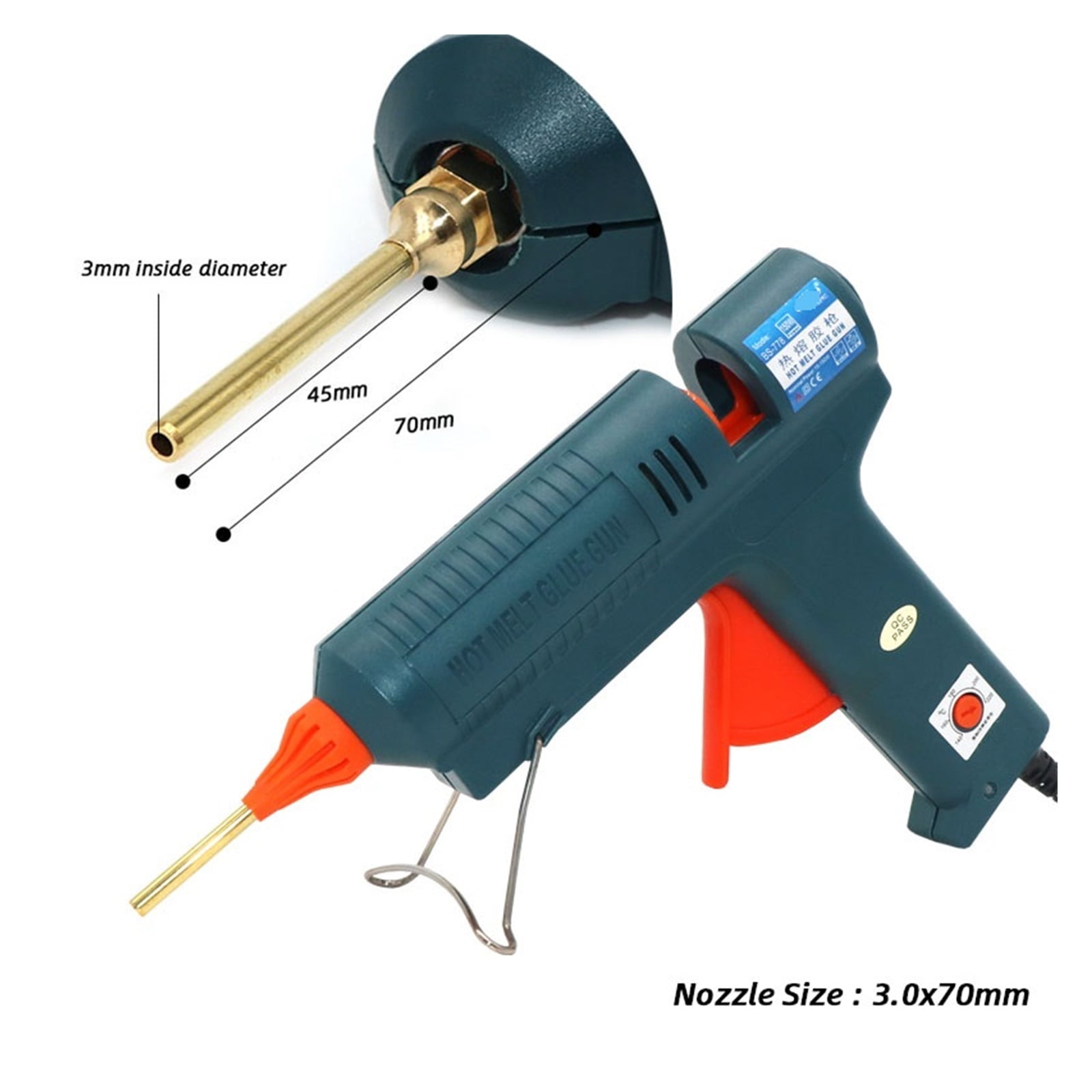 150W Long Copper Nozzle Hot Melt Glue Gun Adjustable Temperature for 11mm Glue Sticks Professional Indusrial Adhesive Glue Gun ,Effortless Crafting