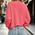 thumbnail image 5 of KyCheLot Womens Cropped Cardigan Button Round Neck Solid Color Long Sleeve Clothes Comfy Lightweight Cardigan, 5 of 6