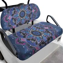 POLERO Purple Mandala Print Universal Golf Cart Seat Covers Club Car Precedent Golf Cart Breathable Material Fit Like a Glove for Women Men Boho Decor, Easy to Install