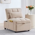thumbnail image 3 of Convertible Chair Bed, 4 in 1 Convertible Sofa Bed Sleeper Chair with Adjustable Backrest & Side Pocket, Built-in Handle & Pillows, Sofa Couch Bed Sofa Chair for Living Room, Small Spaces, Taupe, 3 of 9