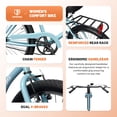 thumbnail image 3 of Marknig 26" Cruiser Bike, 1-Speed Beach & City Cruiser Bicycle for Adult Women and Men with Rear Rack, Blue, 3 of 11