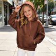thumbnail image 2 of xaweyi Toddler GirlsSolid Color Cotton Pullover Hooded Sweatshirts Long Sleeve Casual Tops Fit Size 9-10 Years, 2 of 6