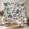thumbnail image 2 of Black Spring Floral Tapestry for Bedroom Wall Hanging Tapestry, Summer Botanical Farmhouse Vintage Ceiling Backdrop Tapestries Poster Blanket Wall Decor for Teens Room Living Room Dorm 39" x 59", 2 of 8