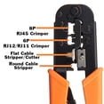 thumbnail image 2 of Crimping Tool For Modular Plugs RJ11-12 (6P 6C) and RJ45 (8P 8C) Ratcheting with Cable Stripper/Cutter, 2 of 3
