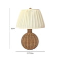 thumbnail image 5 of Pemberly Row Contemporary Accent Cream & Natural Rattan Table Lamp, 5 of 6