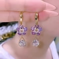thumbnail image 3 of EGNMCR Earrings for Women Fashion Flower Crystal Earrings Shining Earrings With Shining Cubic-Rhinestone Cubic-Zirconia Wonderful Gift crystal earrings, 3 of 3