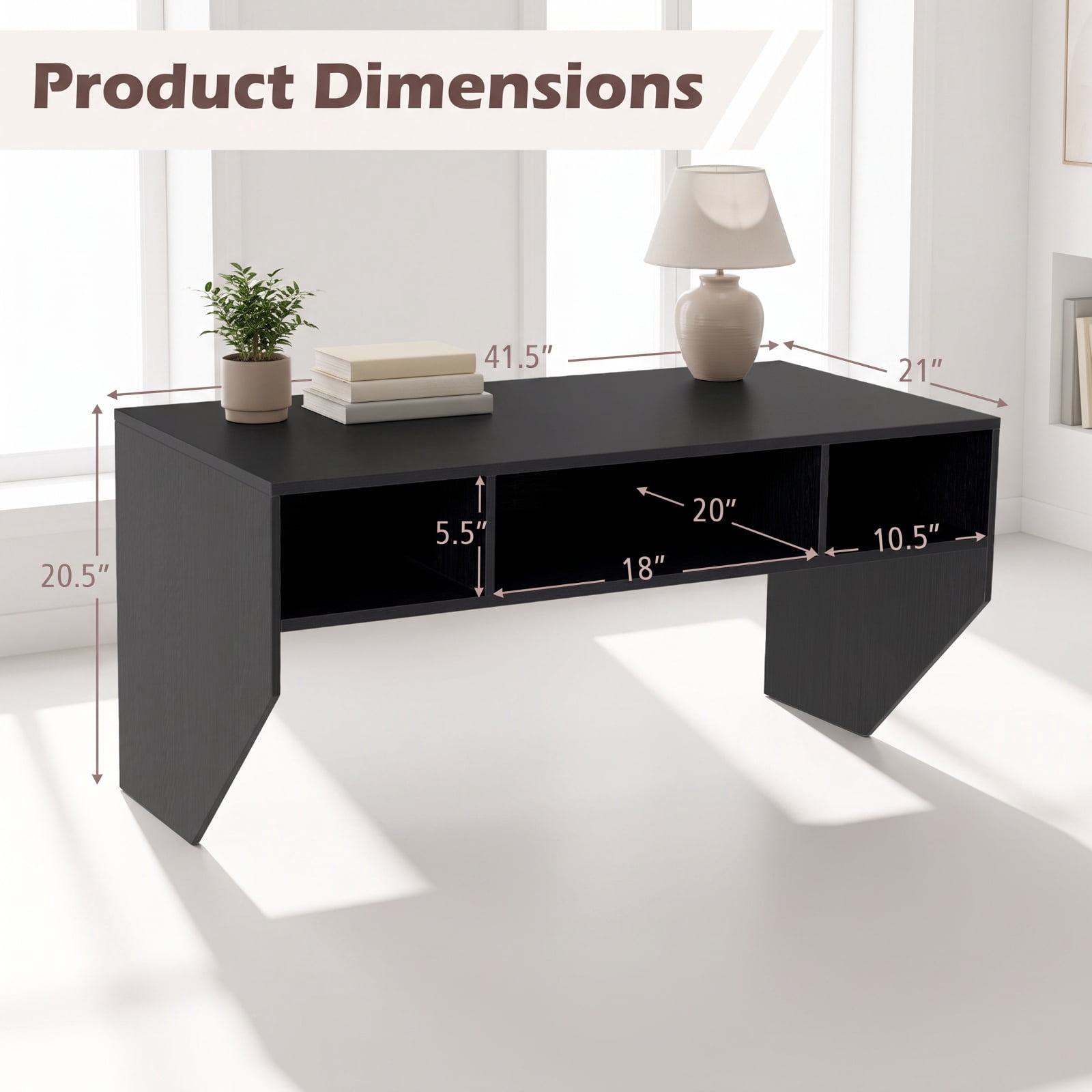 Furnibear Wall-Mounted Computer Desk Floating Laptop Desk with 3 Storage Compartments for Home Office Study Computer Writing Workstation, Black