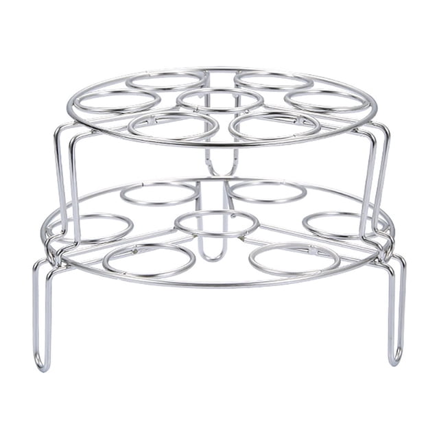 pdqouc Stainless Steel Rack Egg Rack Can Be Overlapped Double Three Legged Steam Rack Steam Grid Egg Rack Kitchen Cooking Stand Foldable Steamer for Cooking