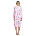 thumbnail image 4 of Casual Nights Women's Printed Fleece Snap-Front Lounger House Dress, 4 of 4