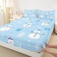 thumbnail image 3 of Feelyou Kids Xmas Snowman Full Size Sheets, Kawaii Christmas Gift Bed Sheets, Happy Festival Sheet Sets, Lightweight Room Decor,4 Pieces, 3 of 7