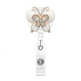 thumbnail image 5 of enjoywould Porte-Badge avec Clip Rétractable Élégant Strass Papillons Porte-Badge Mode Bijoux, 5 of 5