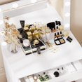 thumbnail image 4 of Rovaurx Vanity Table with Large Lighted Mirror, Makeup Vanity Dressing Table with Drawer, Bedroom Dressing Desk for Women, Girls, 11 LED Light Bulbs & Adjustable Brightness, White RSZT105W, 4 of 8