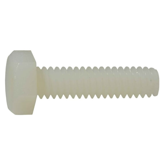 1/4"-20 x 1" Nylon Plastic Coarse Thread Hex Cap Screws CSHN-039 (10 pcs.)