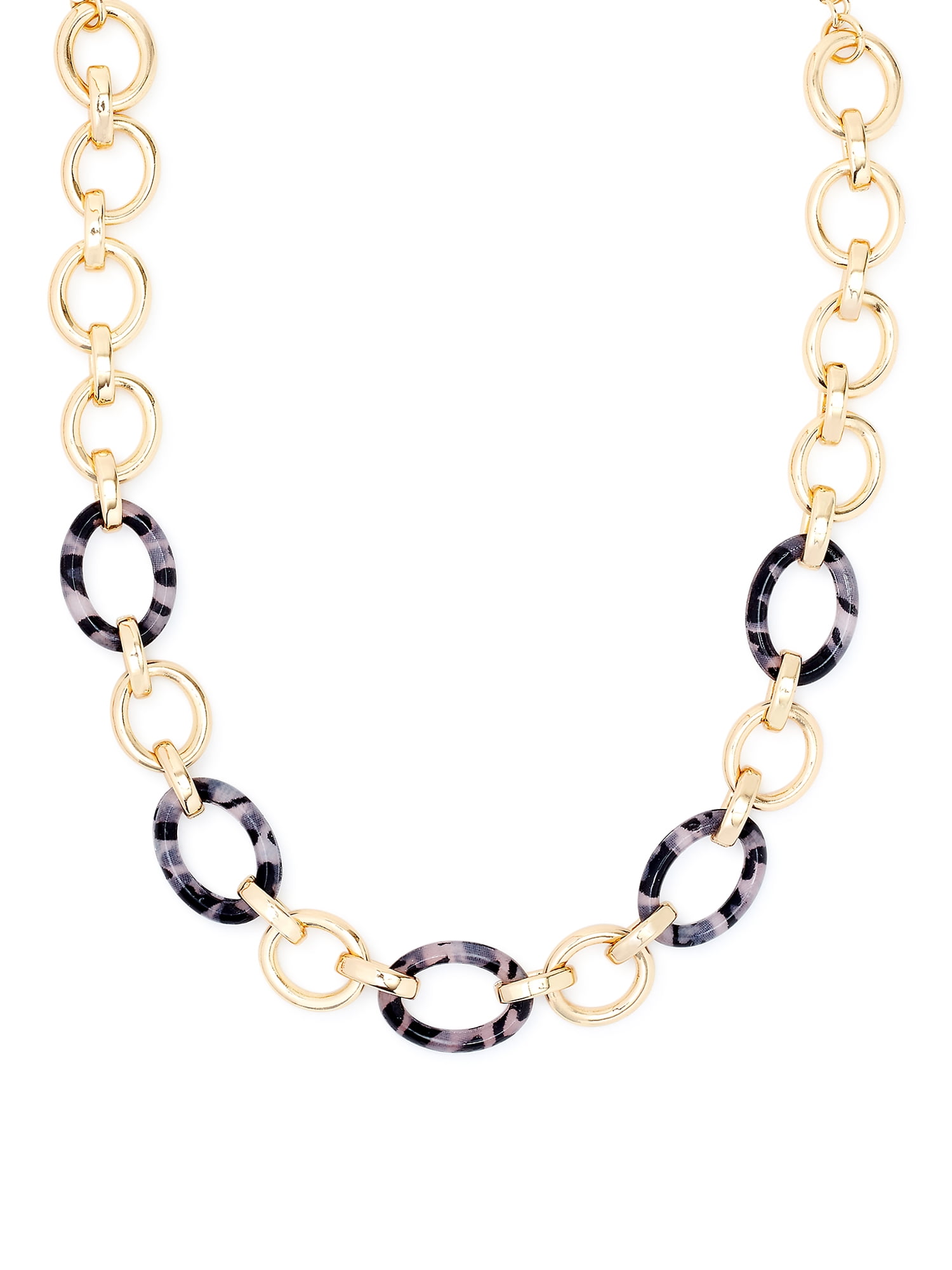 C. Wonder Animal Print Oval Link Necklace