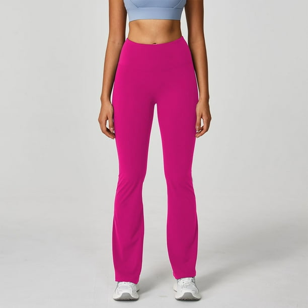 Pincandy Women's Solid Color High Waist Flared Yoga Pants, Elastic Waist, Stretchy Fabric, Yoga & Daily Fitness