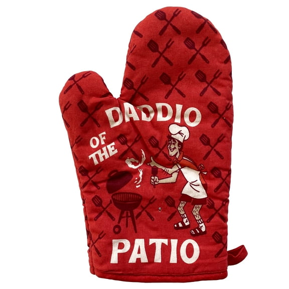 Daddio of The Patio Oven Mitt Funny Backyard BBQ Grilling Fathers Day Kitchen Glove