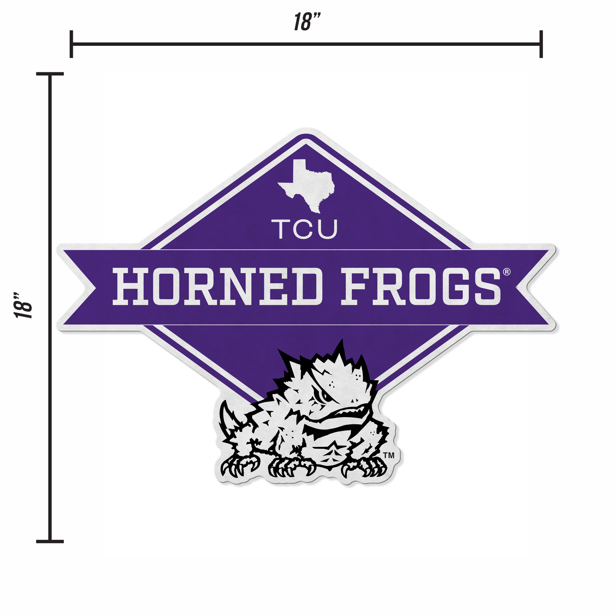 Tcu Shape Cut Logo With Header Card - Diamond Design