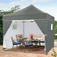 thumbnail image 4 of HOTEEL 10x10 Pop up Canopy Tent,Outdoor Tent with Mesh Window,Instant Tents for Party,Camping,Commercial,Waterproof Gazebo with 4 Removable Sidewalls,Gray, 4 of 10