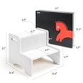 thumbnail image 6 of WOOD CITY Wooden Toddler Step Stool for Kids, White Two Step Children's Potty Stool with Handles, Bonus Non-Slip Pads for Safety, Bathroom & Kitchen, Dual Height, 6 of 7