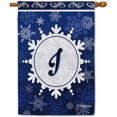thumbnail image 1 of Welcome Winter Snowflake Monogram I Decorative House Flag Initial Letter Snow Deocr Banner for Inside and Outside 28x40 Inch Double Sided, 1 of 6
