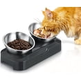 thumbnail image 1 of Comedero elevado de acero inoxidable para perros y gatos, 480 ml x2, doble, antideslizante y a prueba de derrames., 1 of 5