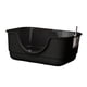 thumbnail image 3 of Caja de arena para mascotas con tapa abierta, arenero portátil para gatos, bandeja antisalpicaduras Negro, 3 of 9