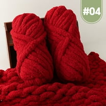 XmhyTop-A 500g Jumbo Cotton Acrylic Yarn Chunky Knitting Yarn for Hand Knitting, Soft Variegated Yarn,Red