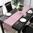 thumbnail image 3 of Pink Burlap Texture Table Runner 72 Inches Long, Farmhouse Vintage Pink Kitchen Coffee Dining Table Decoration for Home Party Birthday Wedding Home Decor 13x72 Inches, 3 of 8