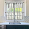 thumbnail image 3 of Rustic Vintage Curtains 24 Inch - 3 Panel Wildflower Farmhouse Set with Bohemian Floral Design, Country Kitchen Drapes, 3 of 6