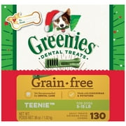 Greenies Holiday Limited Edition Packaging Grain Free Teenie Dental Dog Treats, 36 oz. Box (130 Treats)