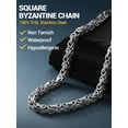 thumbnail image 5 of PROSTEEL Silver Necklace for Men 8MM Byzantine Link Stainless Steel Chain for Women 20 Inch Jewelry Gift for Boyfriend Husband Birthday Christmas, 5 of 7