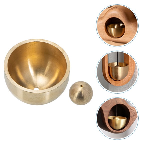 LOLIPPYY 2 Sets 32mm Copper Hanging Metal Door Bells with Crisp Chimes Outdoor Decoration