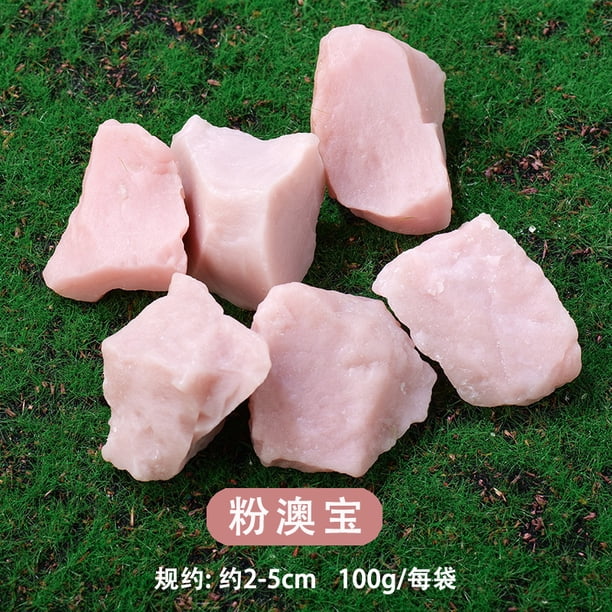 Xiao Hua Piedra de cristal natural cruda de 1 kg, piedra de aromaterapia, piedra de expansión a granel, piedra decorativa mineral natural rosa irregular de 2-5 cm