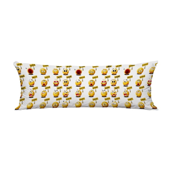 PKQWTM Yellow Balls Placards Their Hands Long Body Pillow Case Cover Pillow Cushion Size 20x60 Inches