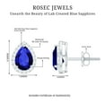thumbnail image 4 of Rosec Jewels Lab Grown Blue Sapphire Teardrop Stud Earrings for Women with Diamond, 18K White Gold, 4 of 7