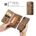 thumbnail image 3 of iPhone XR Case (2018) Case, Alleytech 2 in 1 Handmade Leather Zipper Wallet Case with Detachable Cover & Card Slots + Side Cash Pocket + Magnetic Clasp Closure for Apple iPhone XR (6.1"), Brown, 3 of 9